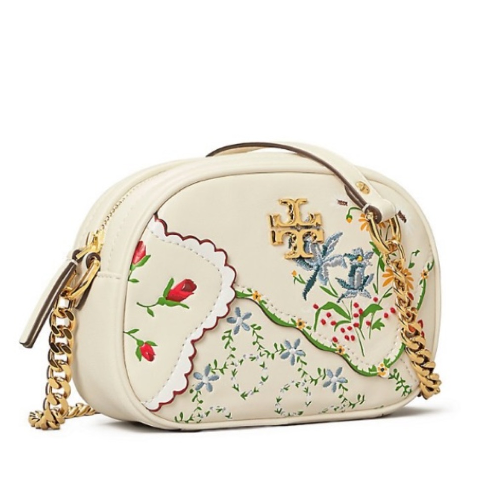 NWT Tory Burch Kira Mixed Floral Embroidered Camera Bag $448